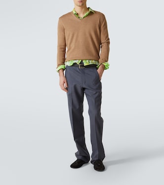 Pantaloni regular in mohair e seta | Prada