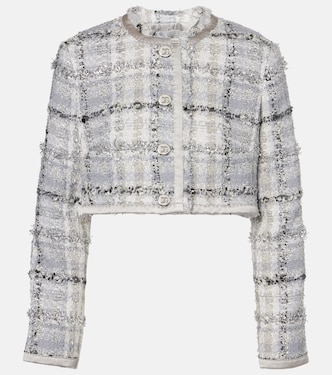 Blazer cropped de tweed lamé a cuadros | Dolce&Gabbana