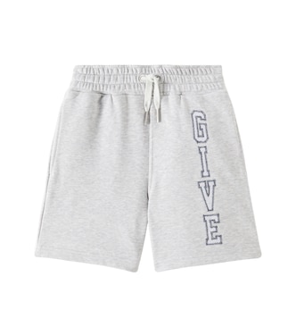 Shorts in pile di misto cotone con logo | Givenchy Kids