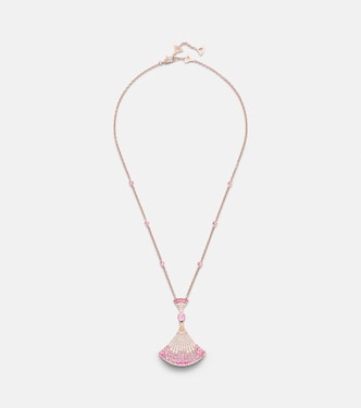 Divas' Dream 18kt rose gold pendant necklace with diamonds, sapphires, and rubies | Bvlgari