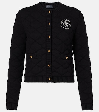 Cardigan in misto lana trapuntato con logo | Moncler