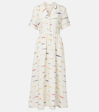 Vestido camisero Meryl de lino estampado | Staud