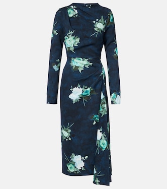 Floral draped cady midi dress | Erdem