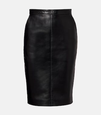 高腰皮革迷你半身裙 | Saint Laurent