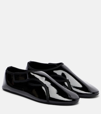 Criss Cross leather-trimmed ballet flats | Alaïa