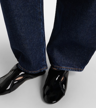 Criss Cross leather-trimmed ballet flats | Alaïa