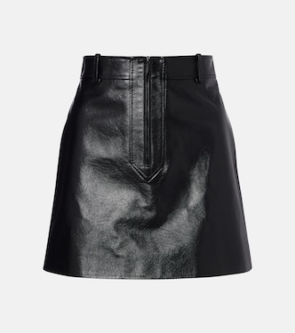 Leather zip-up miniskirt | Gucci