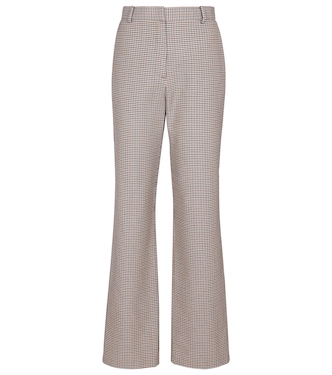 Houndstooth wool and cotton straight pants | Magda Butrym