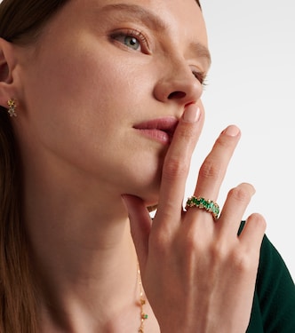 Bague en or 18 ct, diamants et émeraudes | Suzanne Kalan