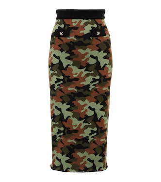 Falda midi de camuflaje | Alessandra Rich