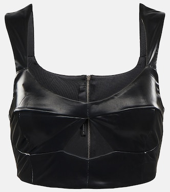 Top raccourci en cuir synthétique | Rotate