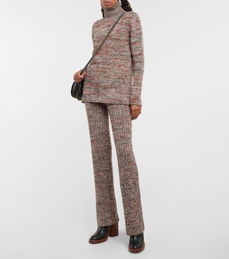 Pantalon flare en cachemire et laine | Chloé