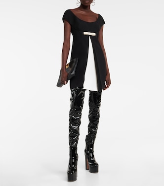 Tan-Go patent leather over-the-knee boots | Valentino Garavani