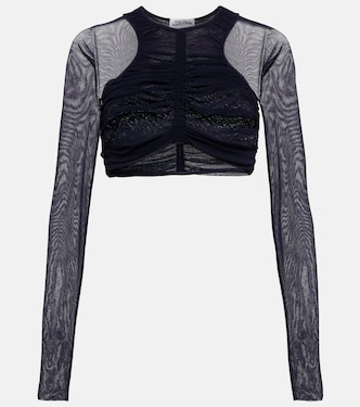 Ruched mesh crop top | Jean Paul Gaultier
