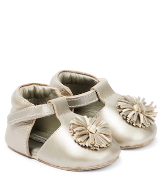 Baby - Scarpe Poms in pelle con fiore | Donsje