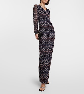 Abito lungo a zig-zag con paillettes | Missoni