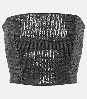 Twill sequined tube top | Rotate