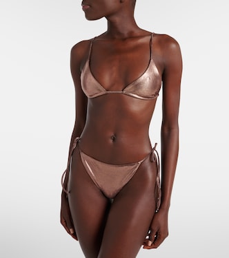Bikini-Höschen Ties aus Lamé | Jade Swim