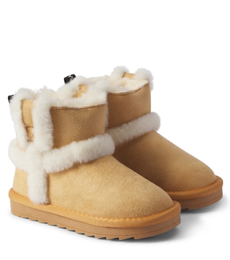 Stivaletti in suede con shearling sintetico | Monnalisa