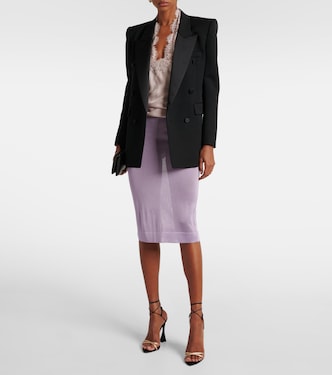 Top in charmeuse di seta con pizzo | Saint Laurent