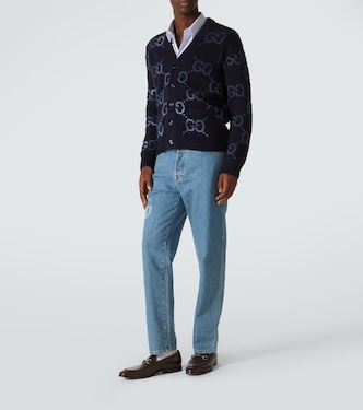 GG intarsia wool-blend cardigan  | Gucci