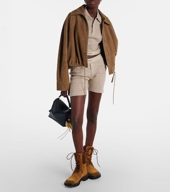 Crop top de algodón y lana con logo | Loewe