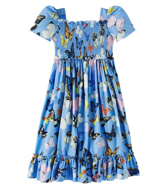 Bedrucktes Kleid aus Baumwollpopeline | Dolce&Gabbana Kids