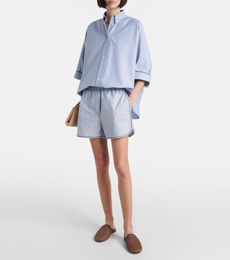 Camicia oversize Monili in popeline di cotone | Brunello Cucinelli