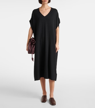 Vestido midi de algodón, seda y cachemir | Jardin des Orangers