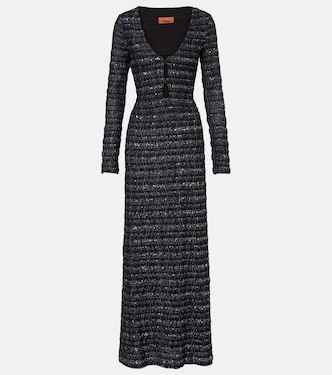 Cutout knitted lamé maxi dress | Missoni