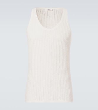 Tank top Pointelle in cotone e lino | Commas