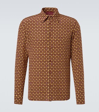 Chemise imprimée en soie | Gucci