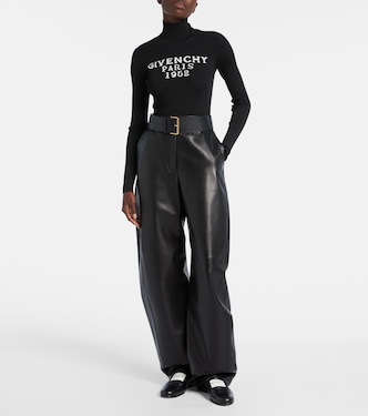 High-rise leather barrel-leg pants  | Givenchy