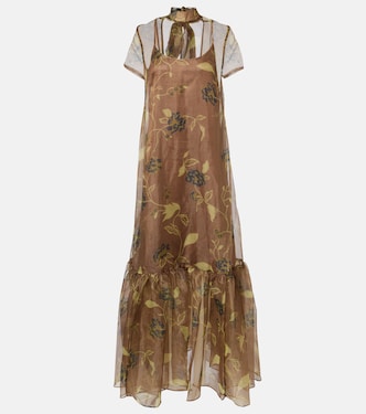 Vestido largo Calluna de organza floral | Staud