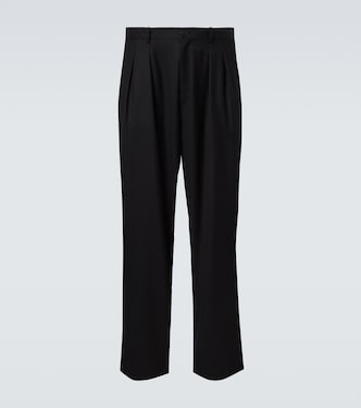 Corley virgin wool flannel wide-leg pants | The Row