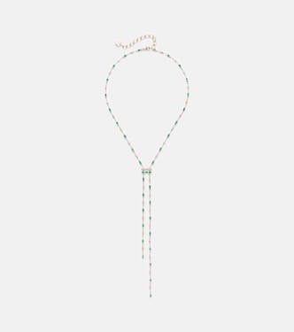 18kt gold necklace with emeralds and diamonds  | Shay Jewelry