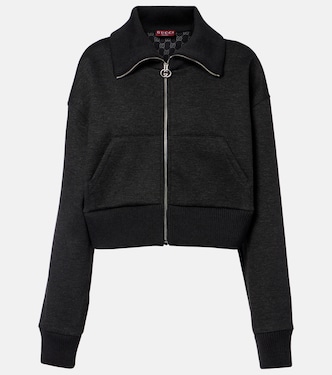 Cropped zip-up sweatshirt | Gucci