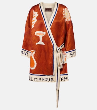 x LRNCE Soleil D'Amour printed wrap dress | Alémais