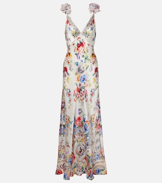 Embellished floral silk slip dress | Camilla