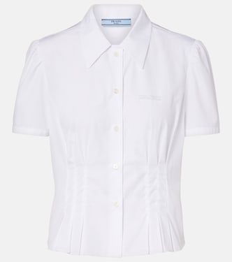 Gathered cotton poplin shirt | Prada
