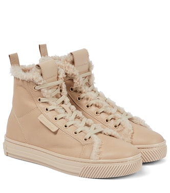 Baskets 360 High en cuir et shearling | Gianvito Rossi