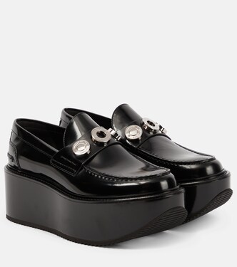 Mocasines con cuña de piel adornados | Burberry