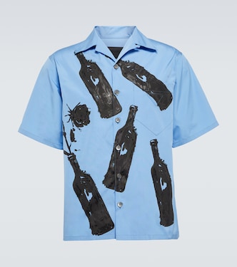 Camicia bowling in cotone con stampa | Prada