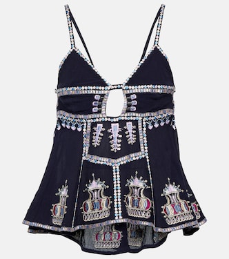 Top lencero mezcla de algodón bordado | Isabel Marant