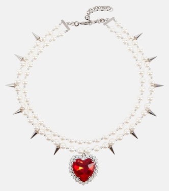 Collana con perle bijoux e cristallo | Alessandra Rich