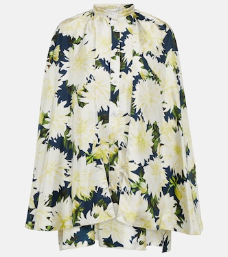 Floral cotton-blend blouse | Oscar de la Renta