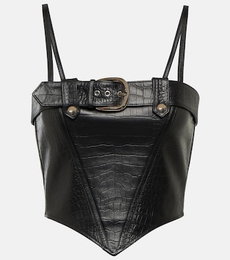 Bustier de piel efecto cocodrilo | Alessandra Rich