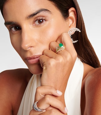 Bague Anillo en or 18 ct, émeraudes et diamants | Ananya