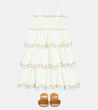 Abito August in cotone con ricami | Zimmermann Kids
