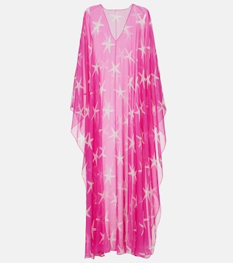 Caftán de chifón de seda estampado | Valentino